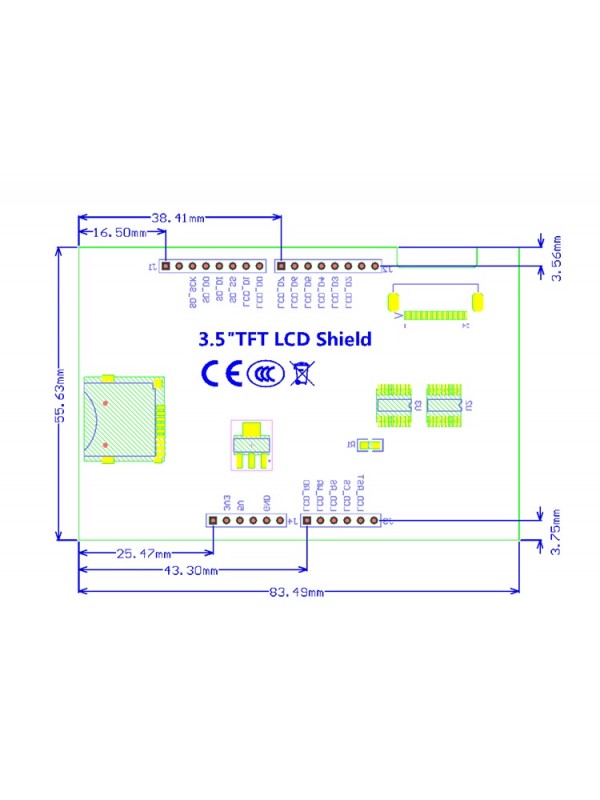 3.5吋 LCD模組 ( 可直上Arduino ) LCM_2p2inch_ILI9481